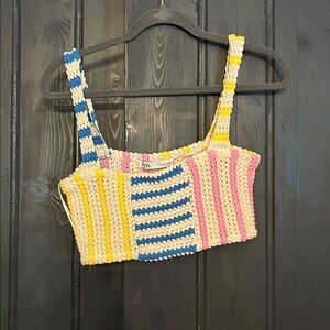 NWOT colorful Zara tank crop top